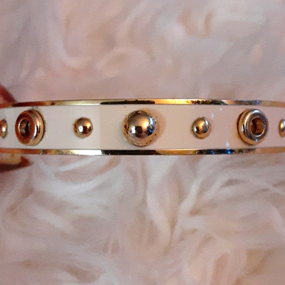Coach White Enamel Grommet Rivet Bangle - Picture 3 of 5